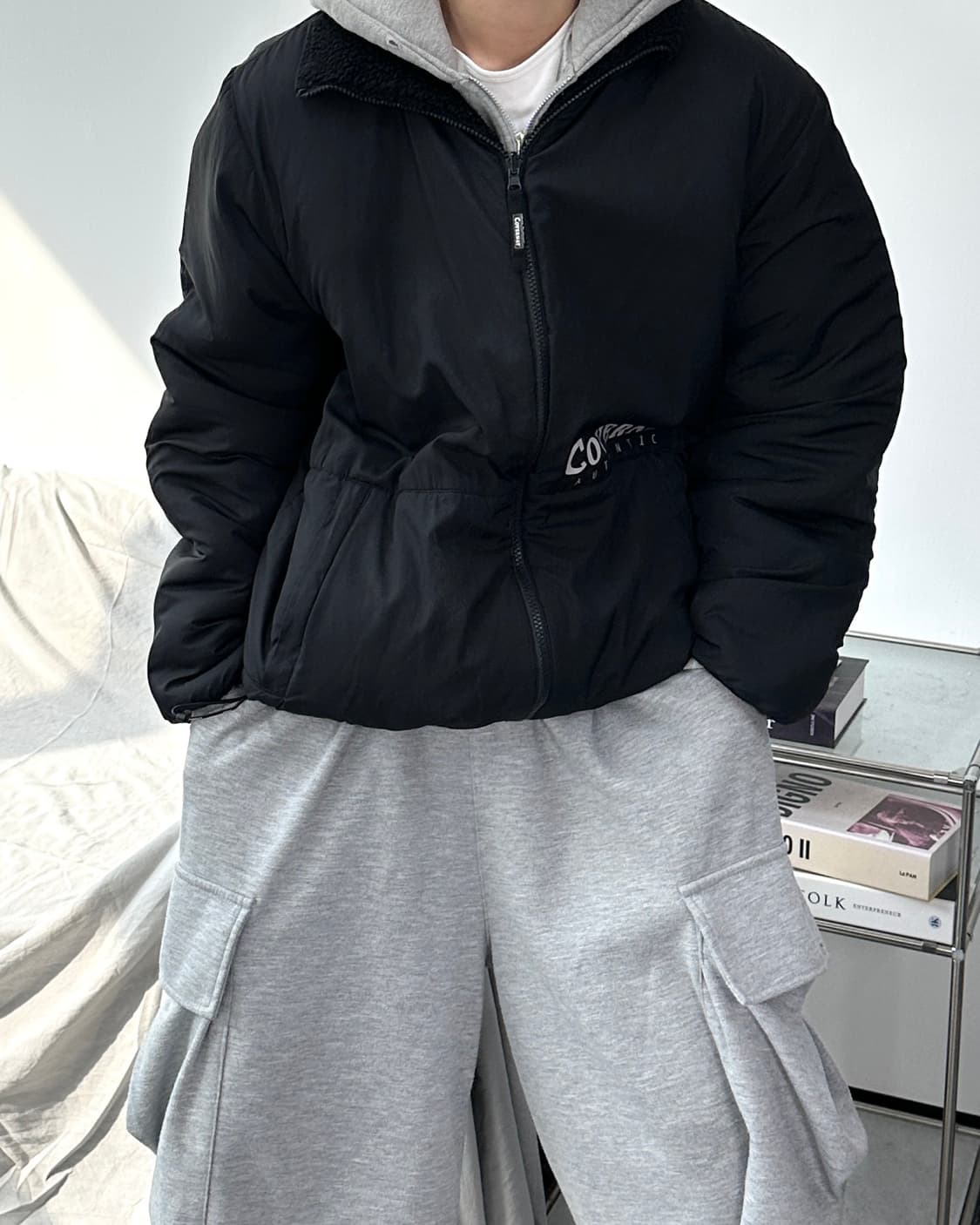 커버낫 리버시블 셰르파 플리스 자켓 XL 상품이미지1