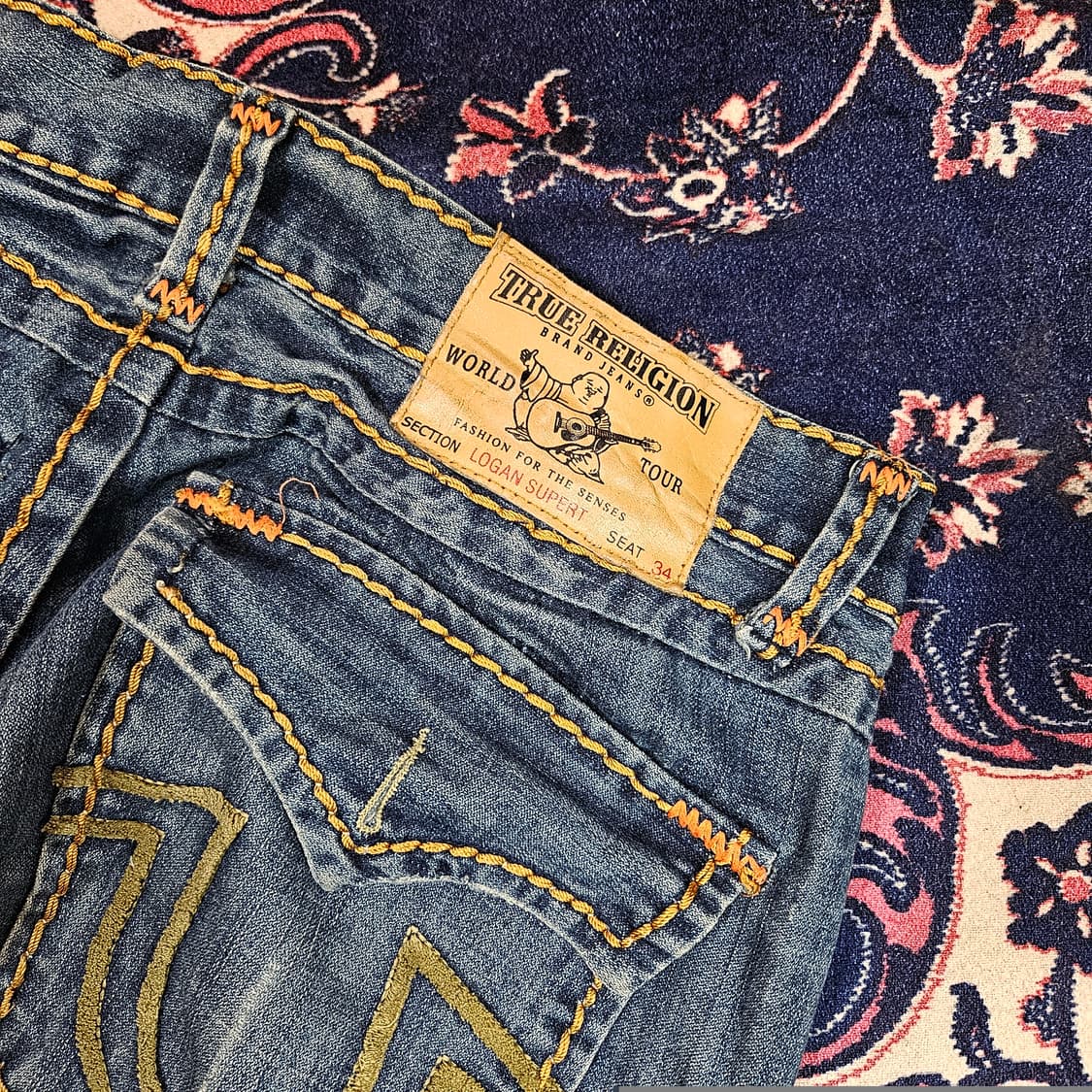 트루릴리젼 로건 슈퍼티 오랜지 스티치 데님팬츠  상품이미지5