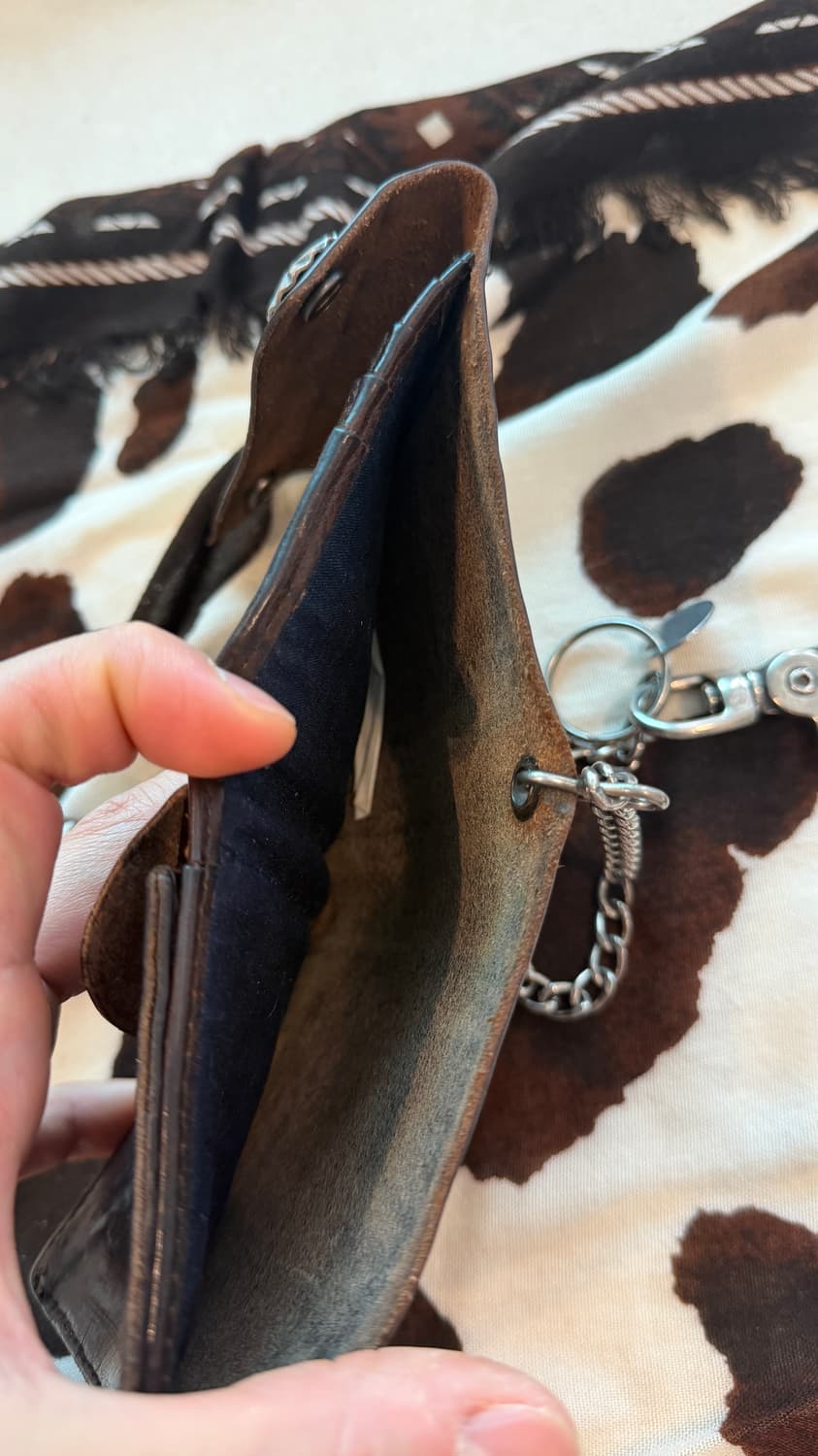 RRL 콘초 레더 체인 월렛 브라운 가죽 반지갑 더블알엘 상품이미지6