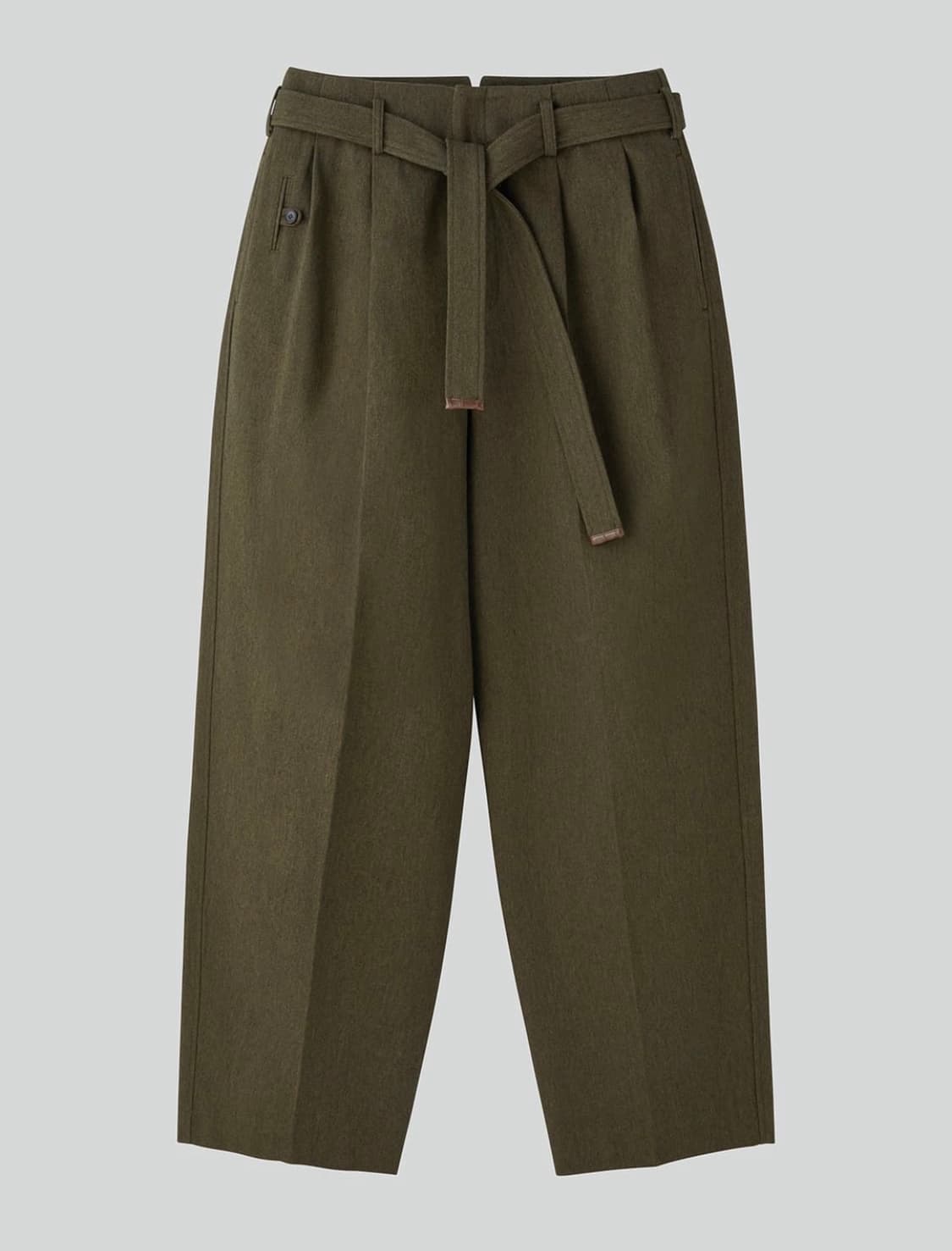 렉토 24F/W 벨트 디테일 하이웨스트 팬츠 카키 상품이미지6