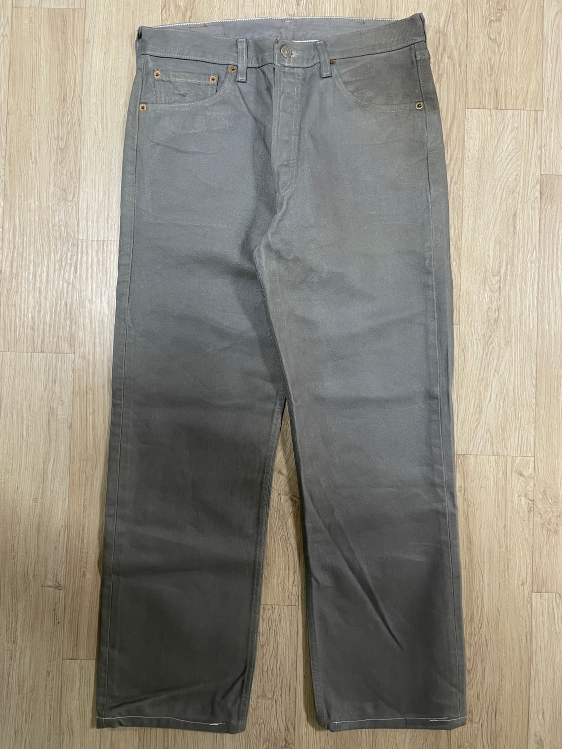 31) 90's 리바이스 501 그레이 코팅 데님팬츠(미국제)데드스탁 상품이미지2