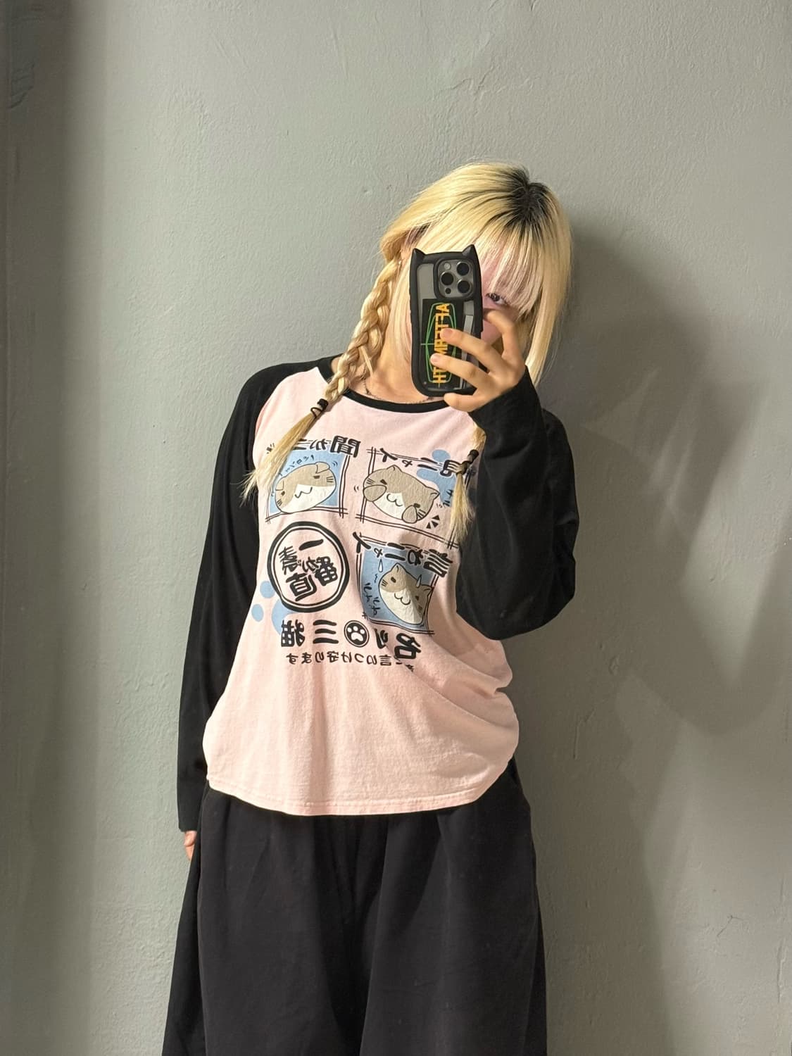 Necobuchi-san printing long sleeve 상품이미지4