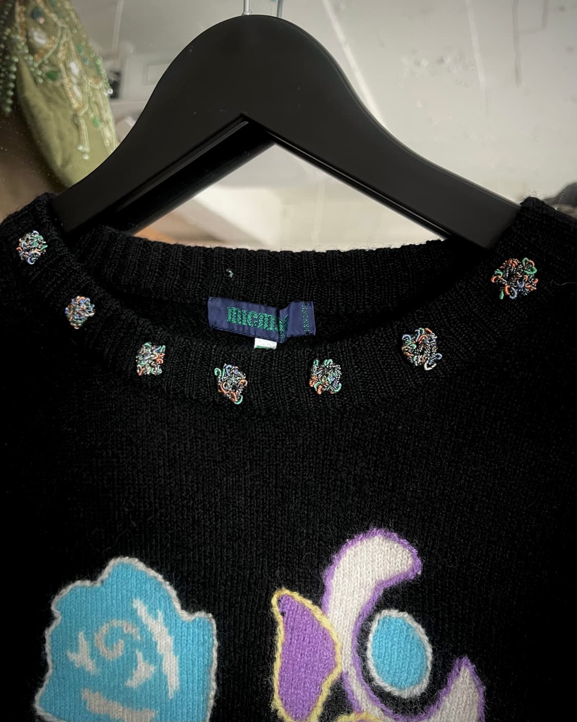 1980-90s MICMAC Paris Fringe Floral Knit 상품이미지5