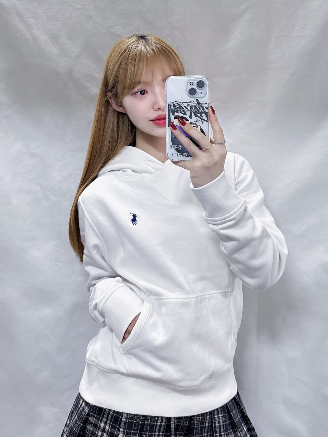 폴로 랄프로렌 큐알 화이트 포니 후드  상품이미지1