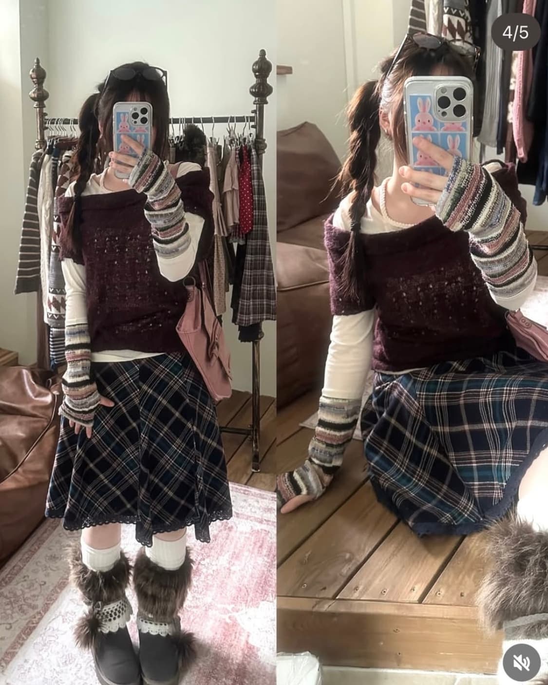 [간절하게구해요]와이즈걸 너드 코디 세트 핸드 워머 슬리브 오프숄더 상품이미지1