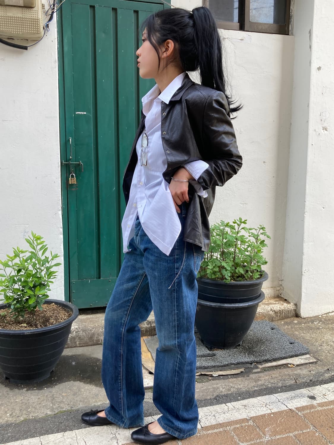 DAKS 스트라이프 화이트 실루엣 셔츠 상품이미지5