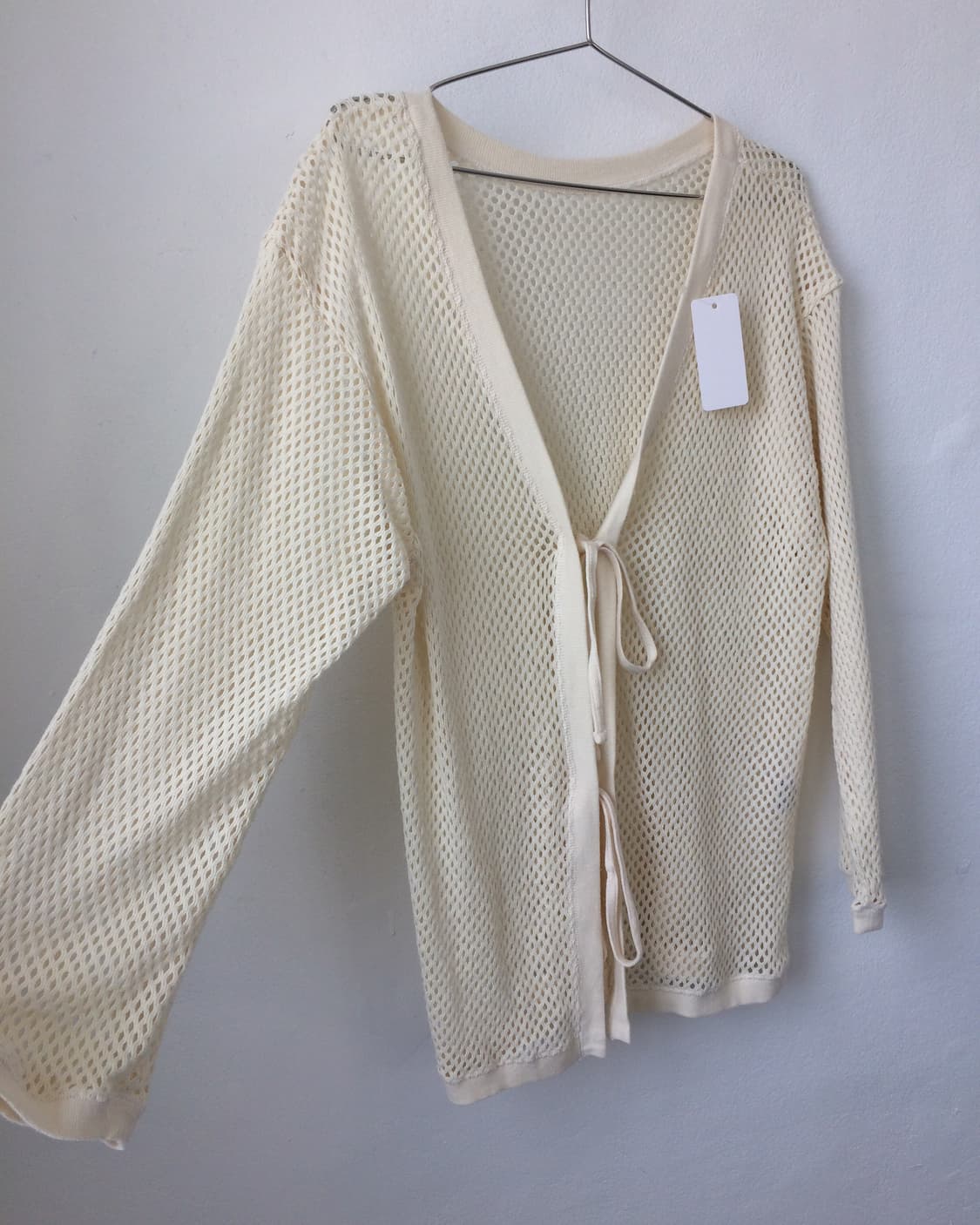 Tied punching knit cardigan 상품이미지4