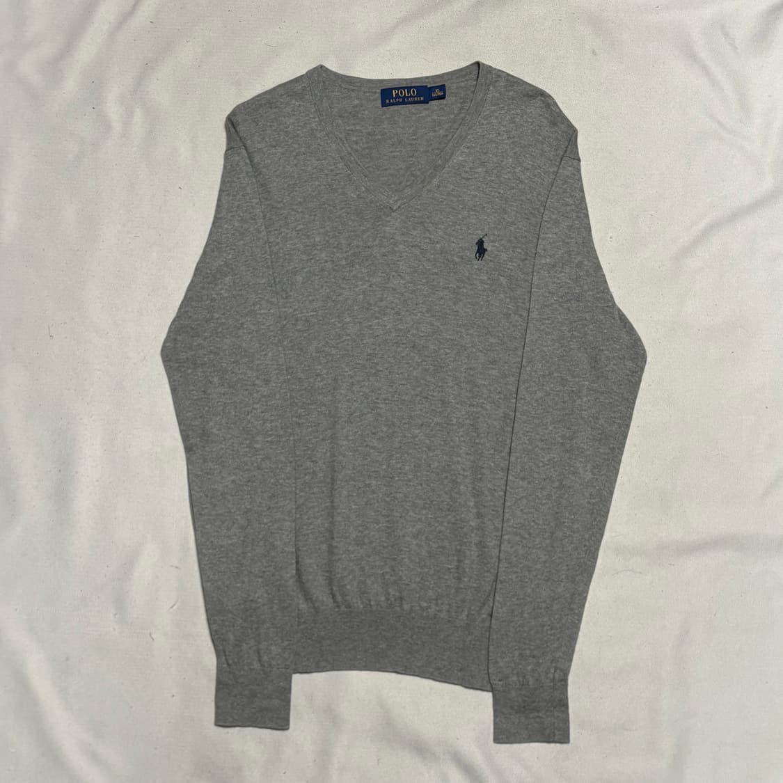 XS 폴로랄프로렌 여성용 브이넥 그레이 니트 상품이미지2