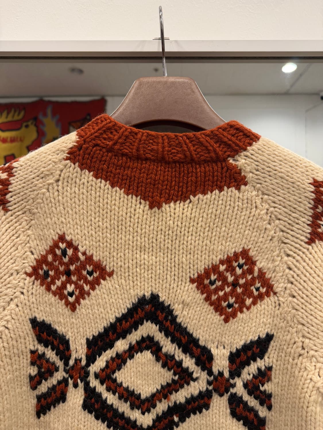 70-80s Vtg 빈티지 헤비울 코위찬 니트 집업 상품이미지6