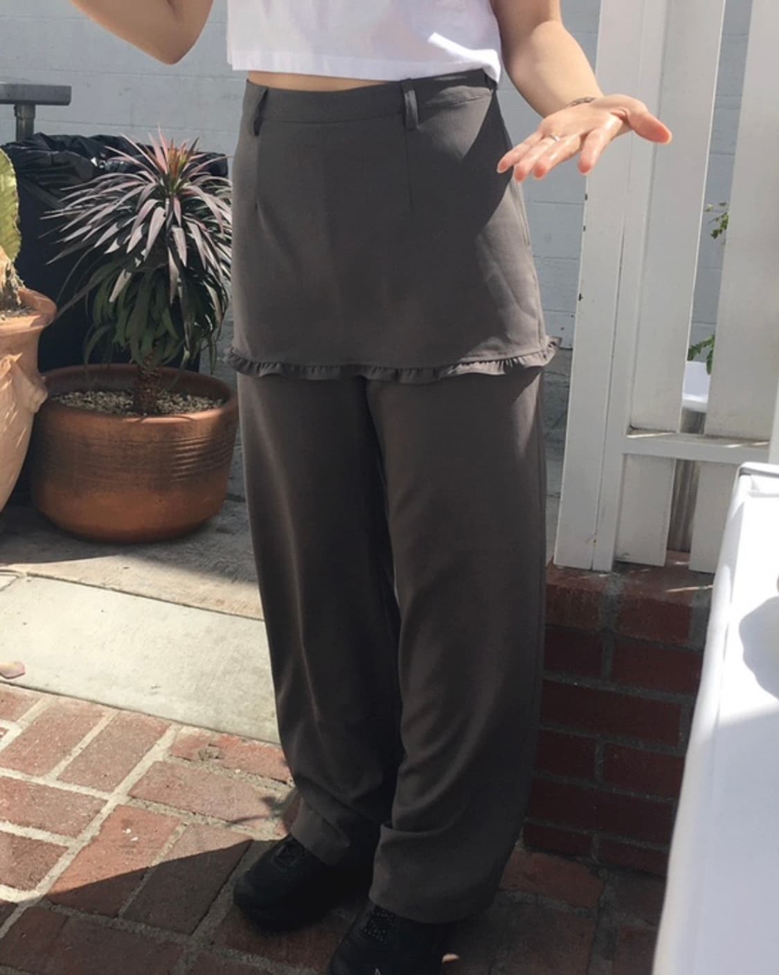 바이무드 오브 스커트 슬랙스 / 차콜브라운 M 상품이미지1