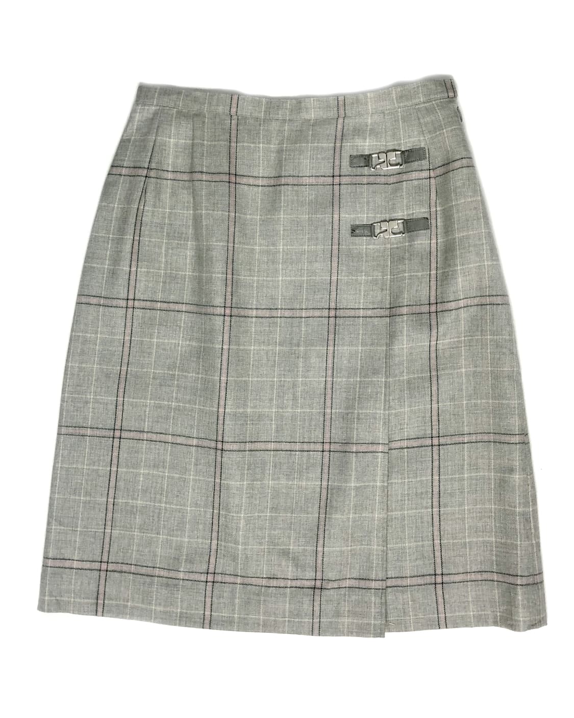 Courreges 체크 미디 스커트  상품이미지1
