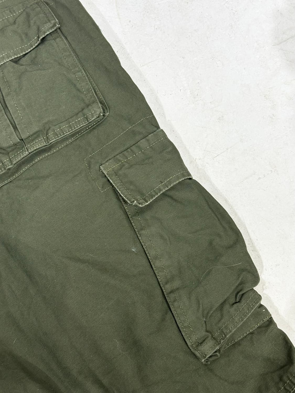 빈티지 멀티 포켓 유틸리티 와이드 카키 카고 팬츠 XL 상품이미지6