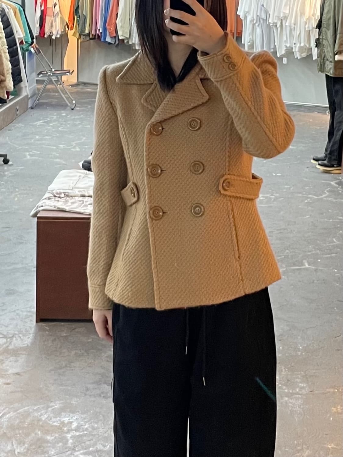 빈티지 더블 버튼 베이지 자켓 H1505 상품이미지1