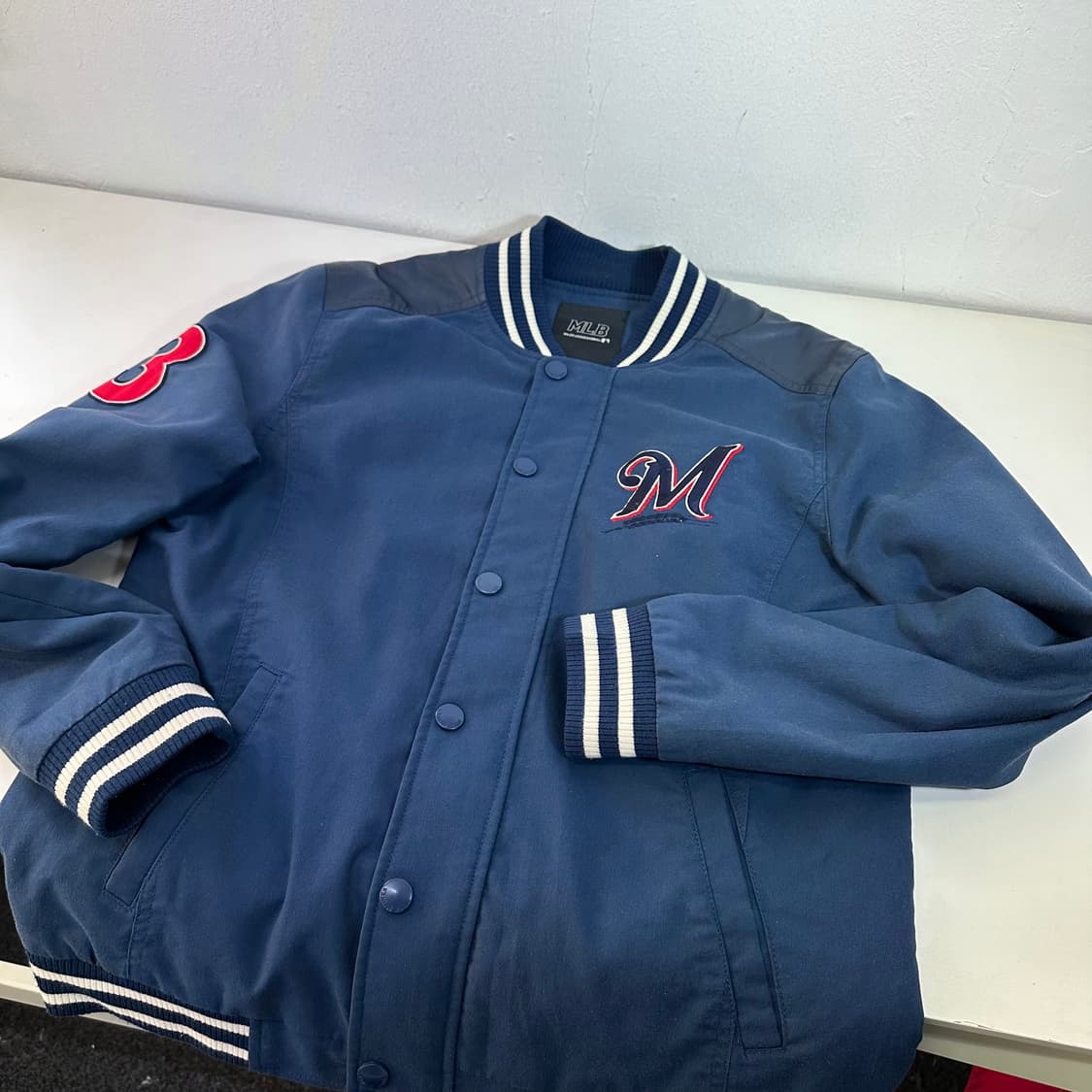 L 105 MLB 마이애미마린스 네이비 누빔 야구점퍼 상품이미지4