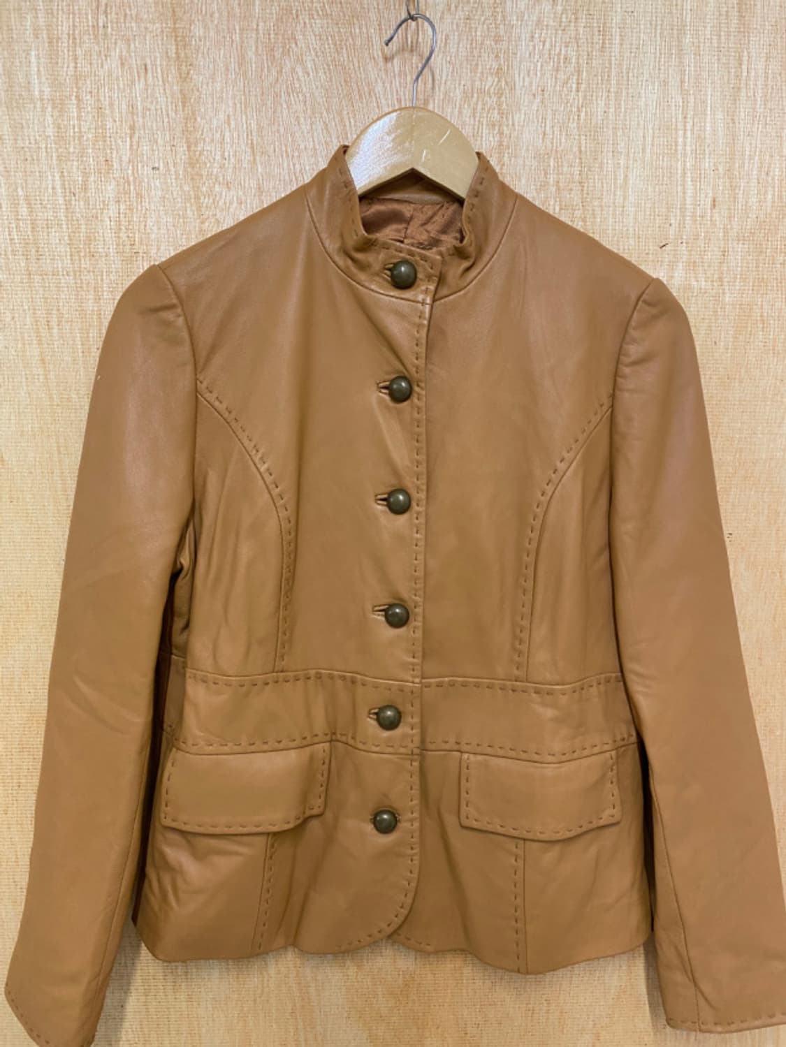 VTG leather stitch jacket 상품이미지5