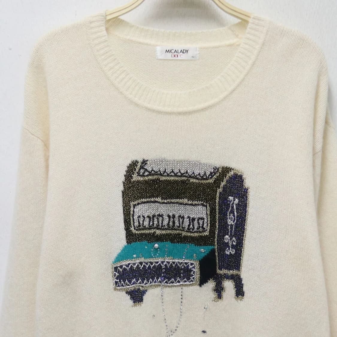 PIARE 자수 포인트 울 혼방 니트 63490 상품이미지3