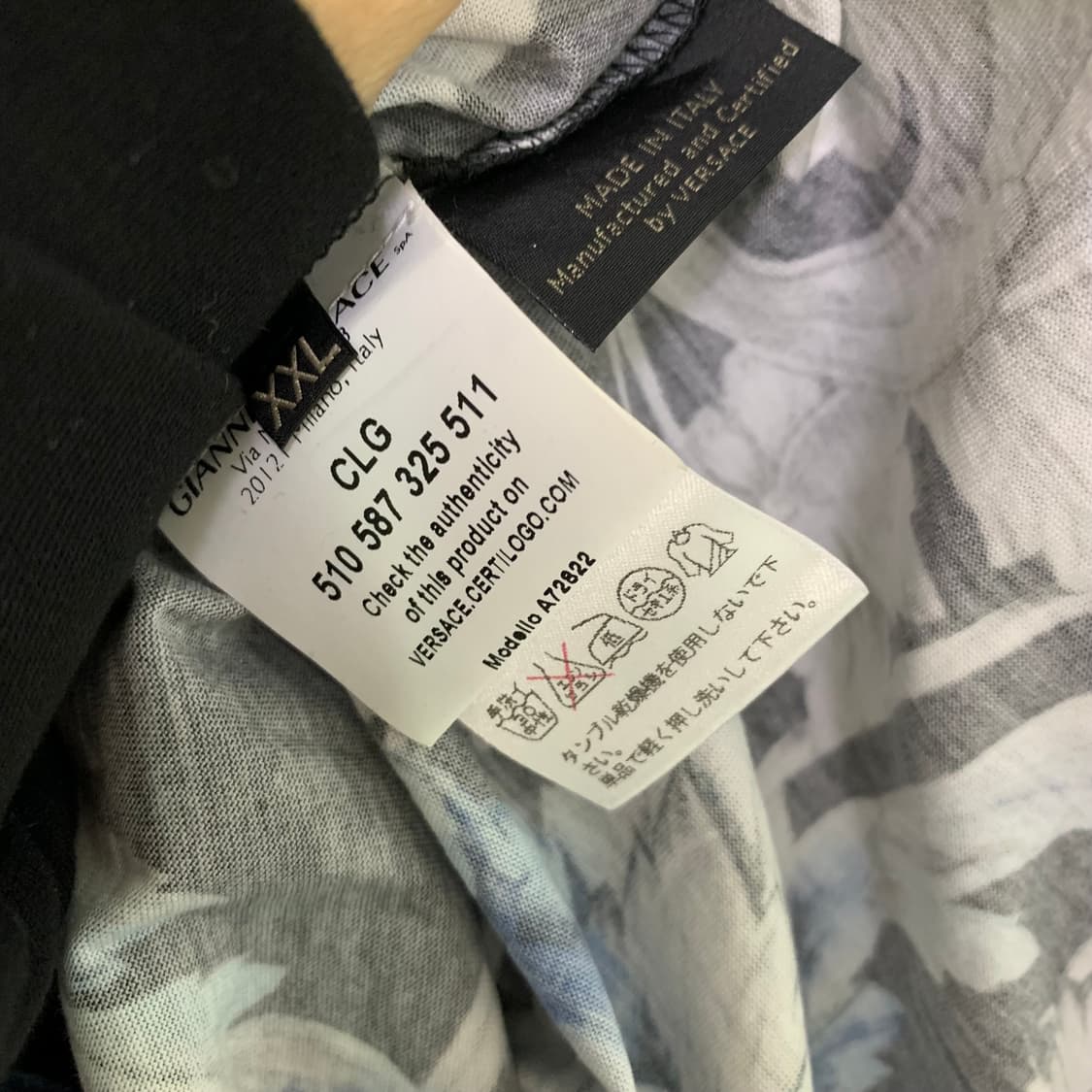 베르사체 엔틱 플라워 패턴 빈티지 반팔 티셔츠 2XL 상품이미지5