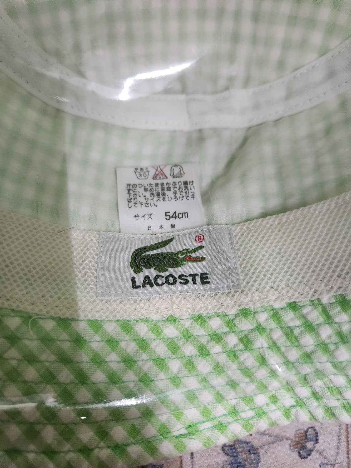 라코스테 시어서커 깅엄체크 버킷햇 상품이미지2