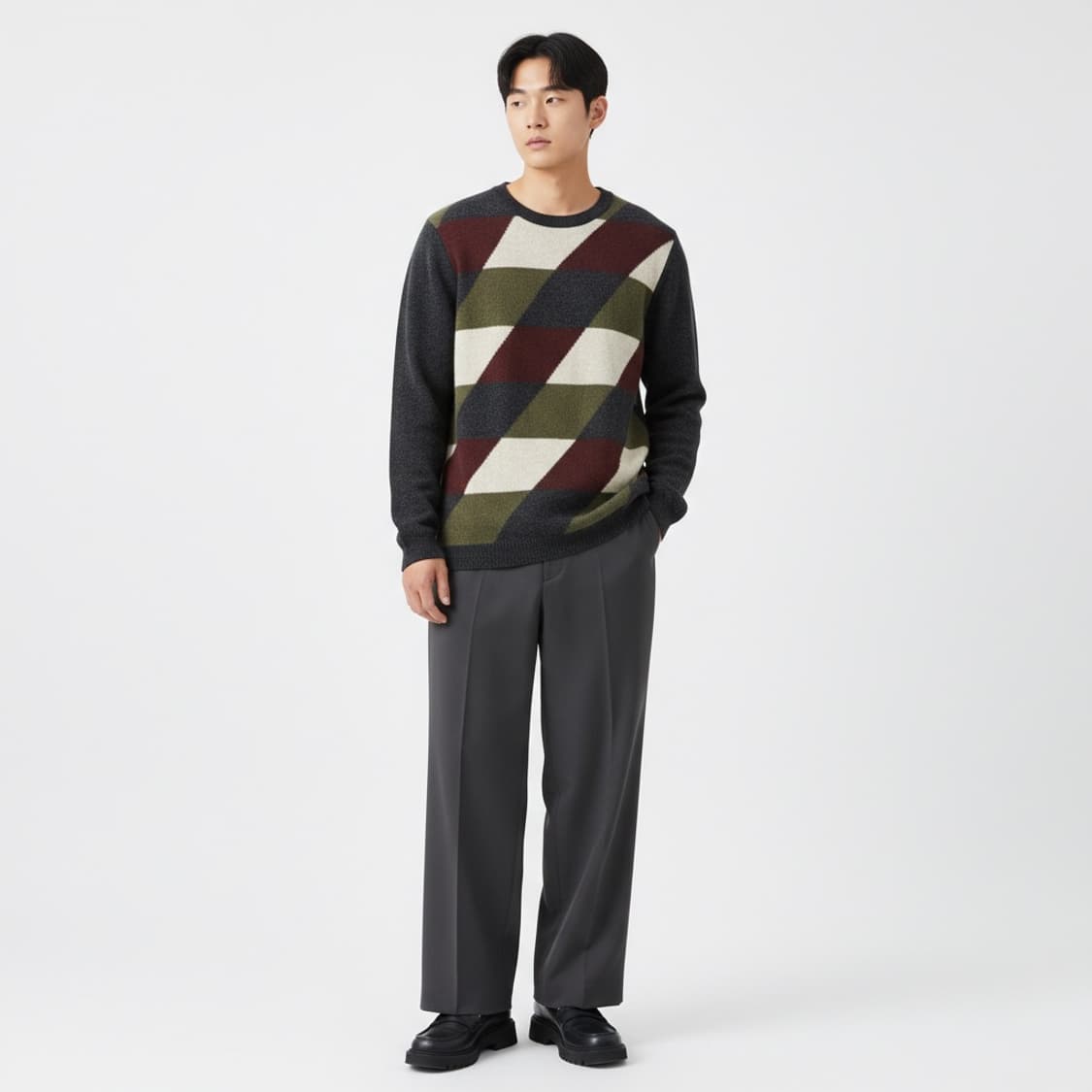 클럽모나코 다이아몬드 패턴 니트 상품이미지1