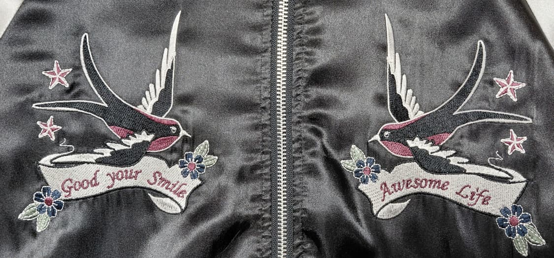 [M] 일본 빈티지 Private Pause 제비 자수 스카잔 점퍼 상품이미지6