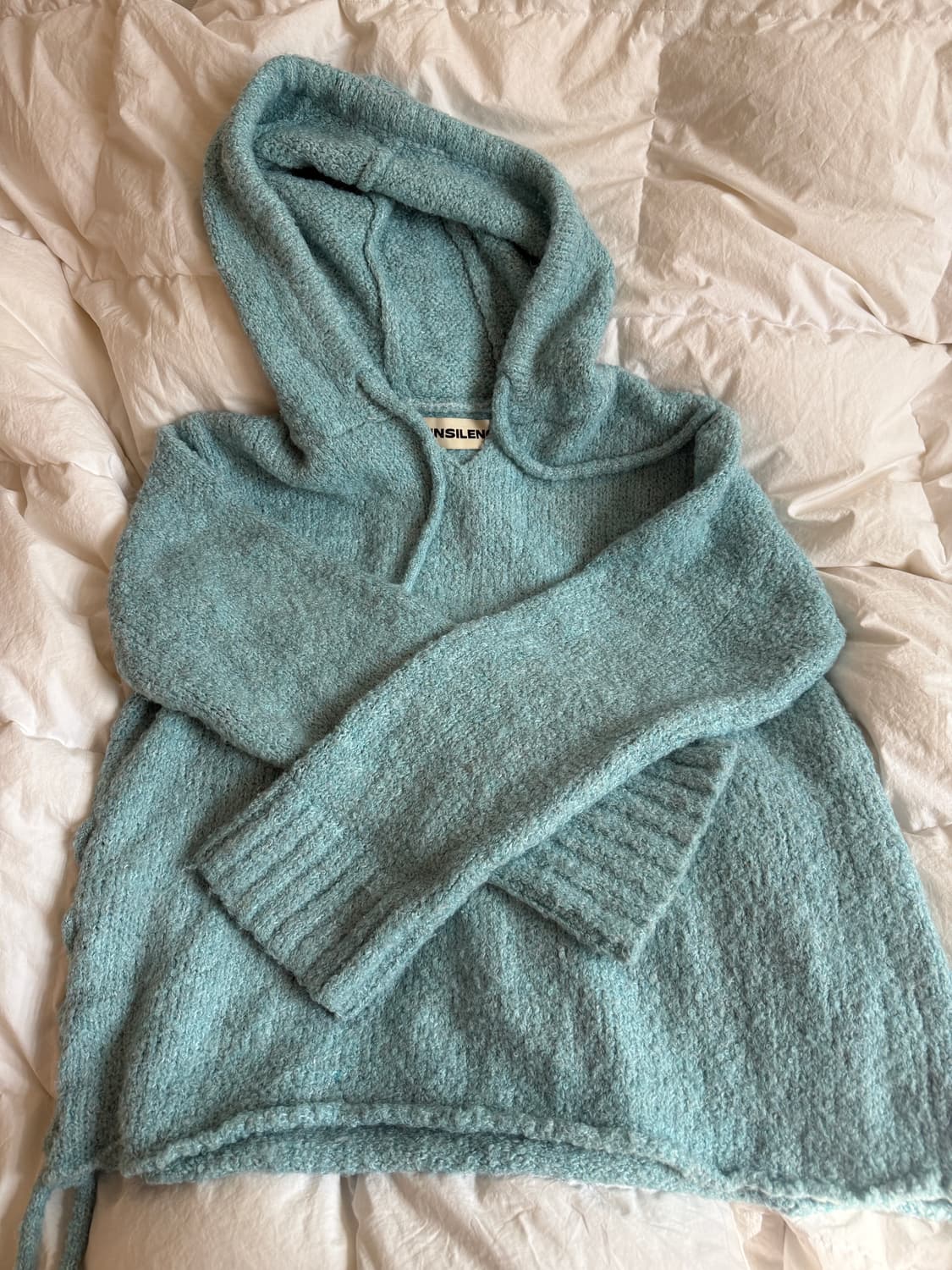 오버사이즈 후드 니트 BLUE 상품이미지1