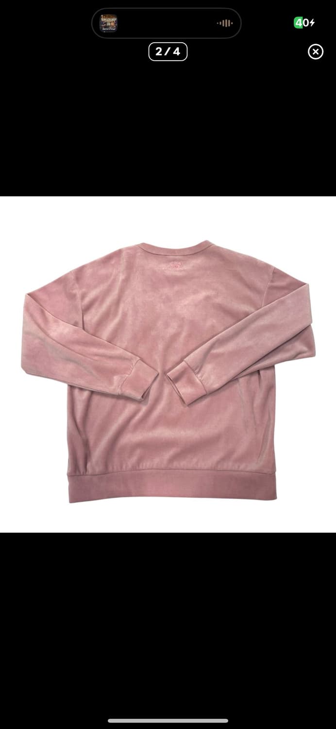  (바배) 뉴발란스 벨루어 핑크 맨투맨 상품이미지2