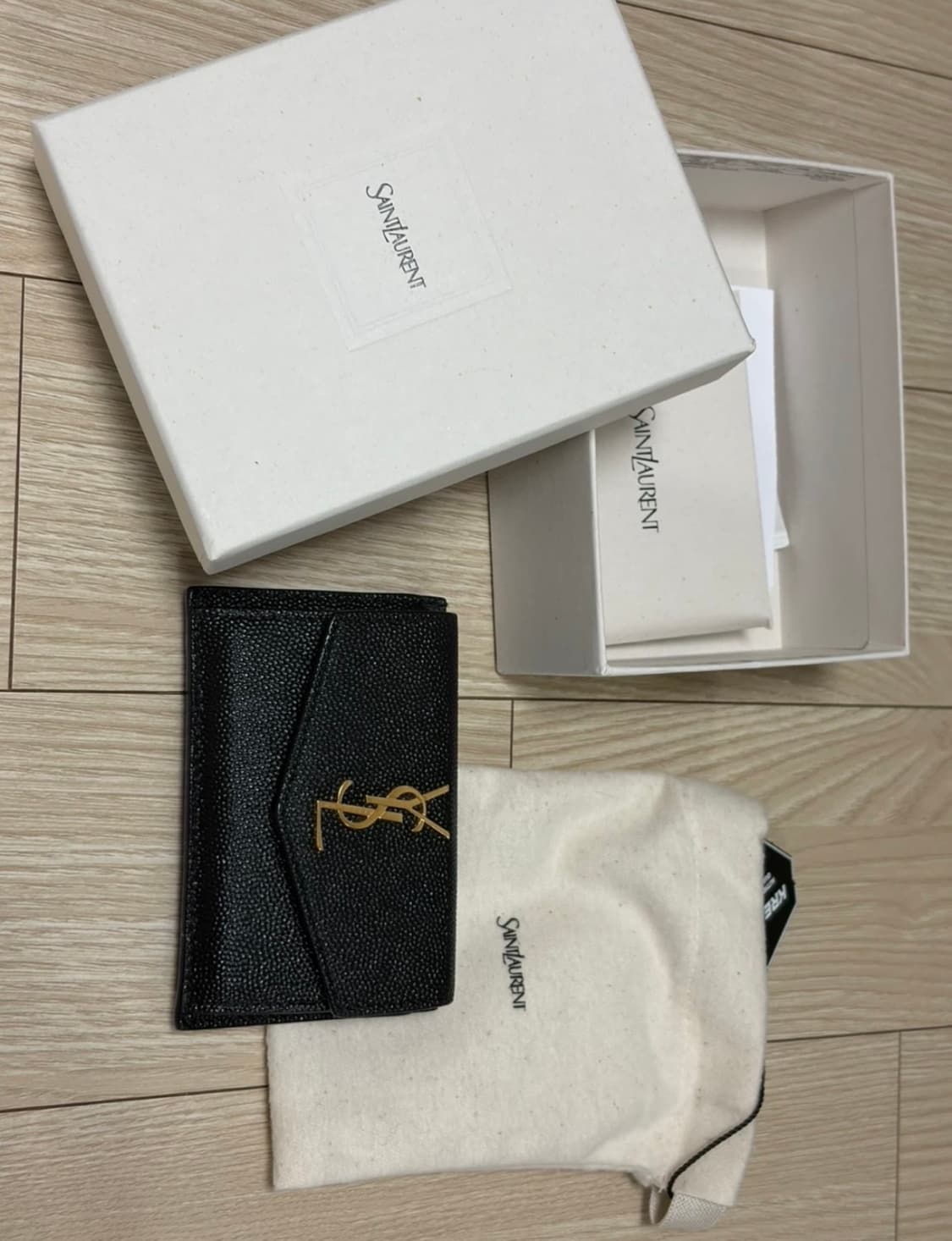 생로랑 카드 지갑 블랙 상품이미지1