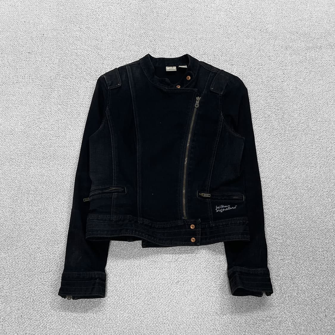 리바이스 우먼스 버튼 워시드 블랙 데님 자켓 상품이미지1