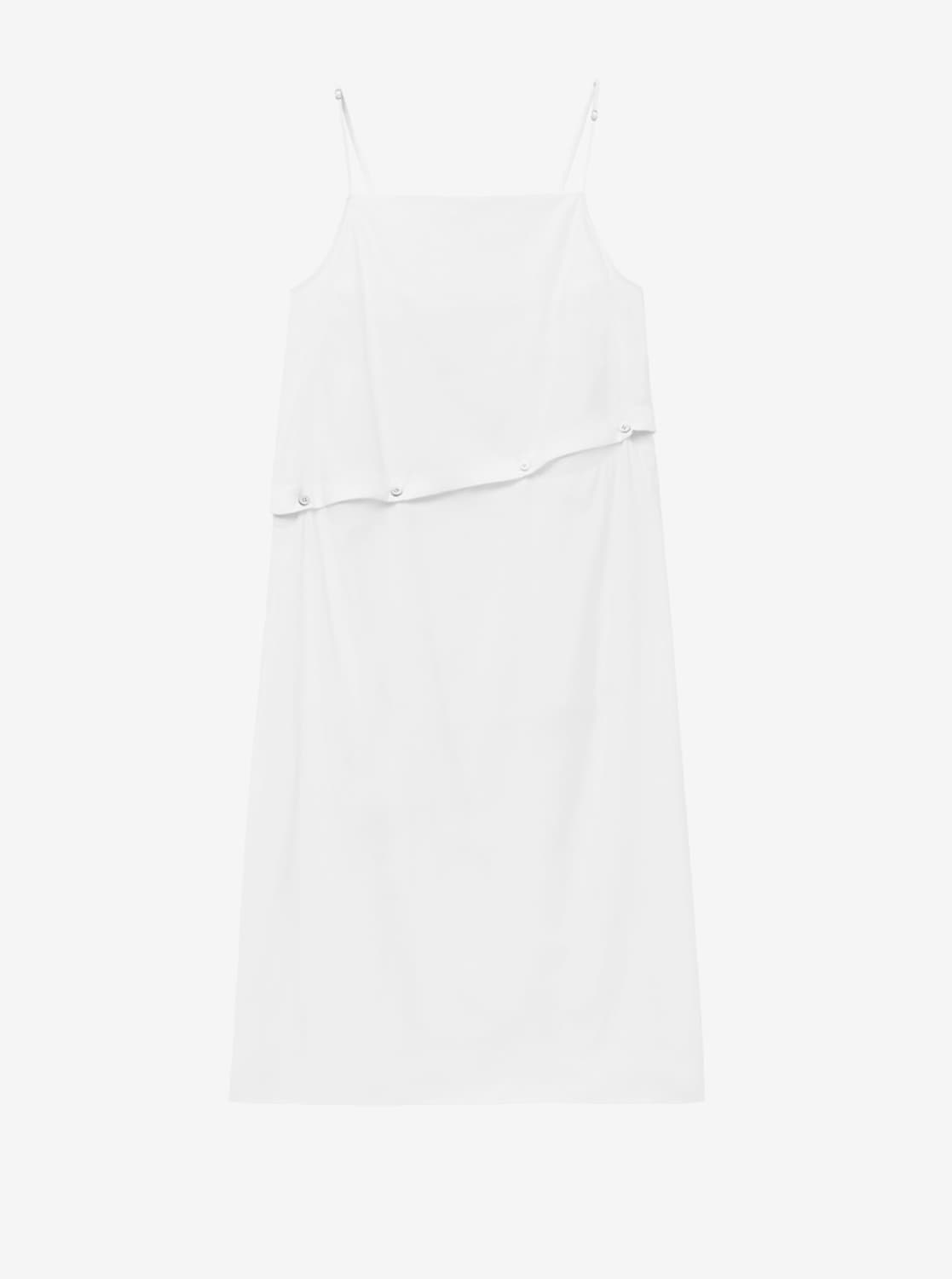 인사일런스우먼 슬리브리스 버튼 원피스 WHITE M 상품이미지4