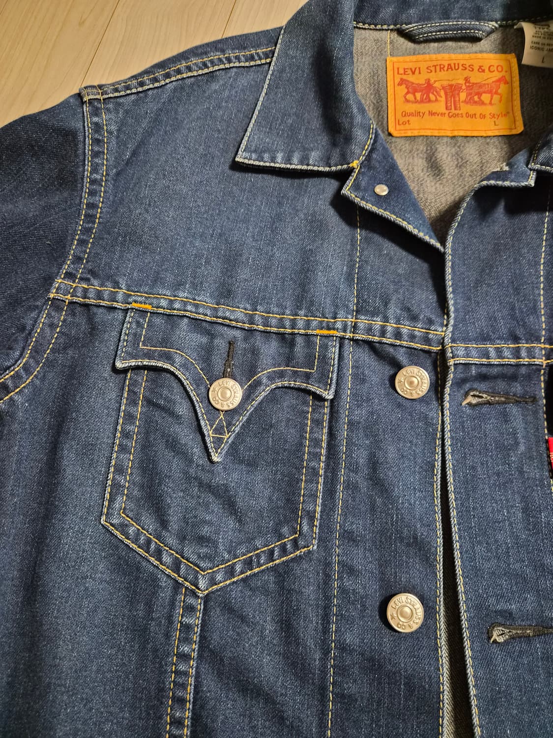 리바이스 타입 1 아이코닉 데님 트러커 자켓입니다. 상품이미지5