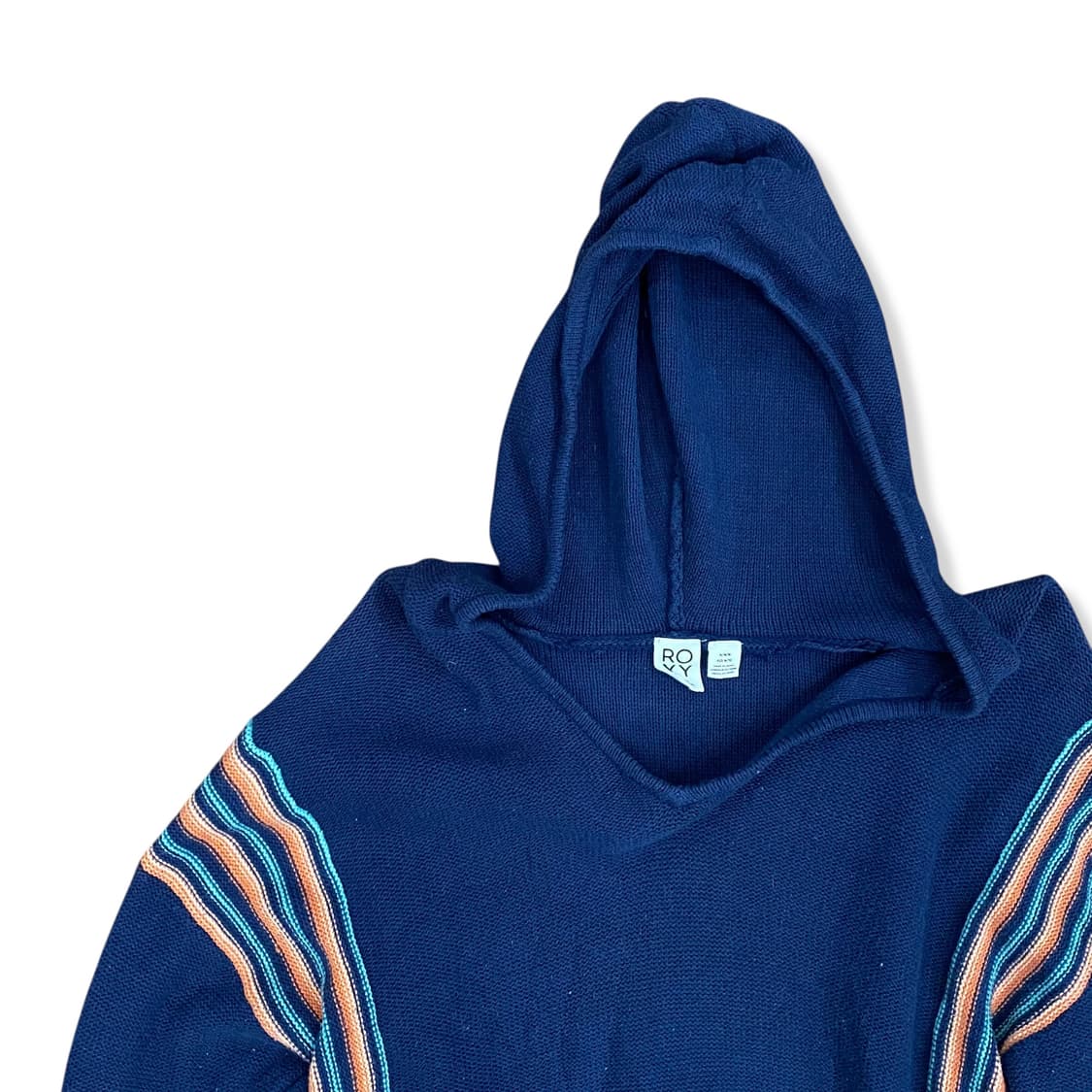 Navy Side Detail Loose-Fit Knit Hood Top 상품이미지3