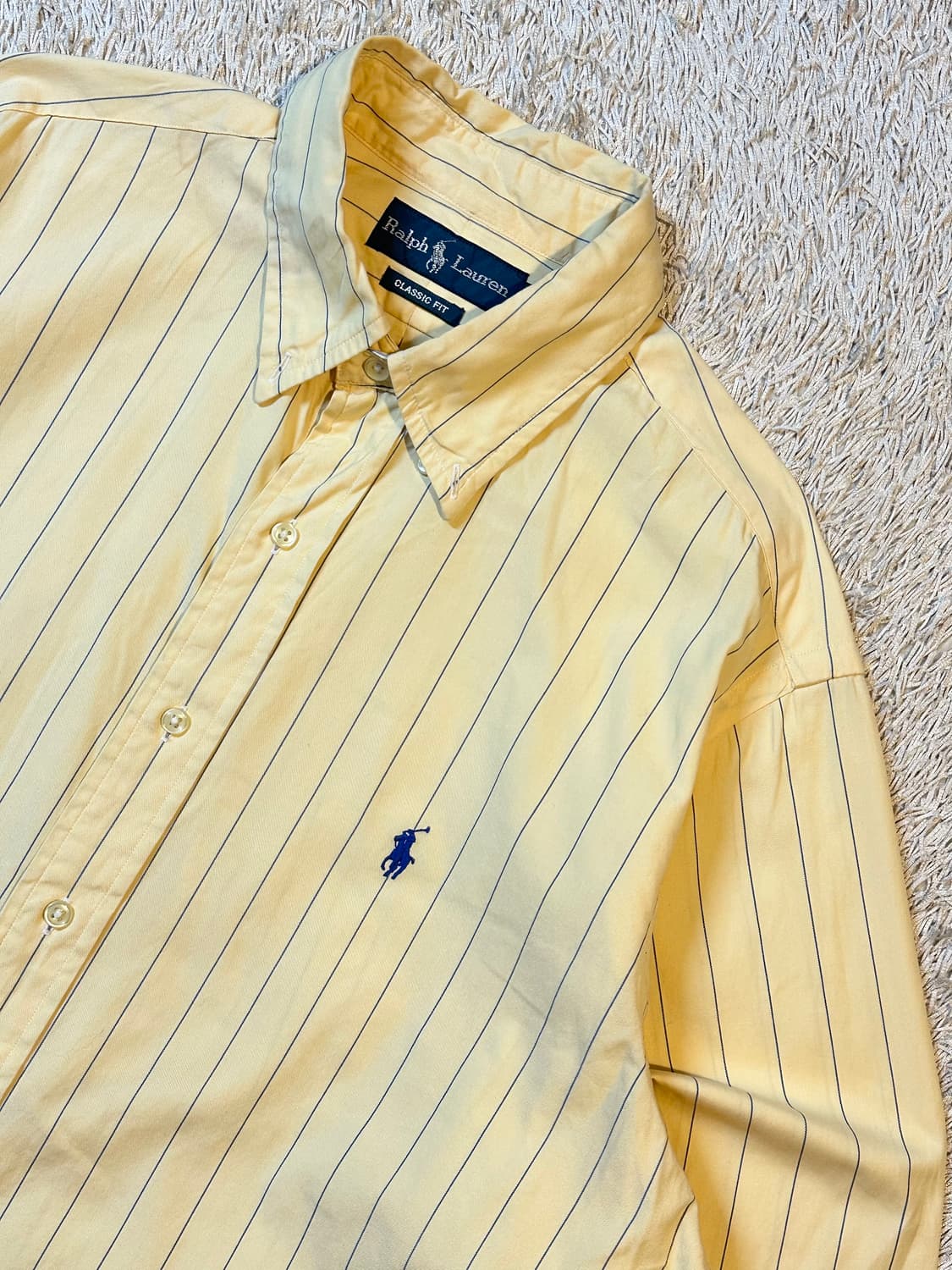 폴로 랄프로렌 클래식핏 블루포니 스트라이프 셔츠 레몬 상품이미지2