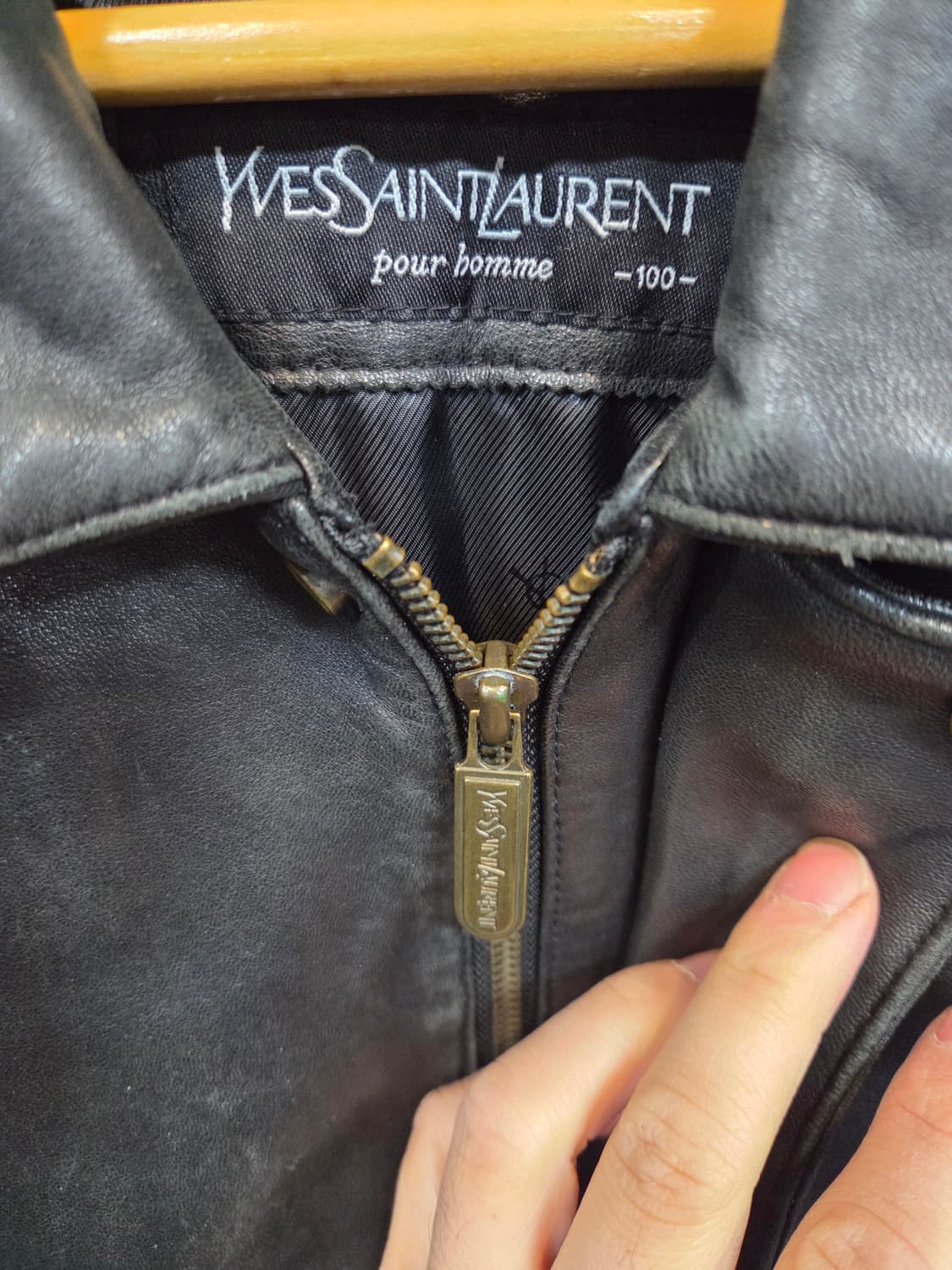 입생로랑 빈티지 올드스쿨 양가죽 봄버자켓 L 상품이미지3