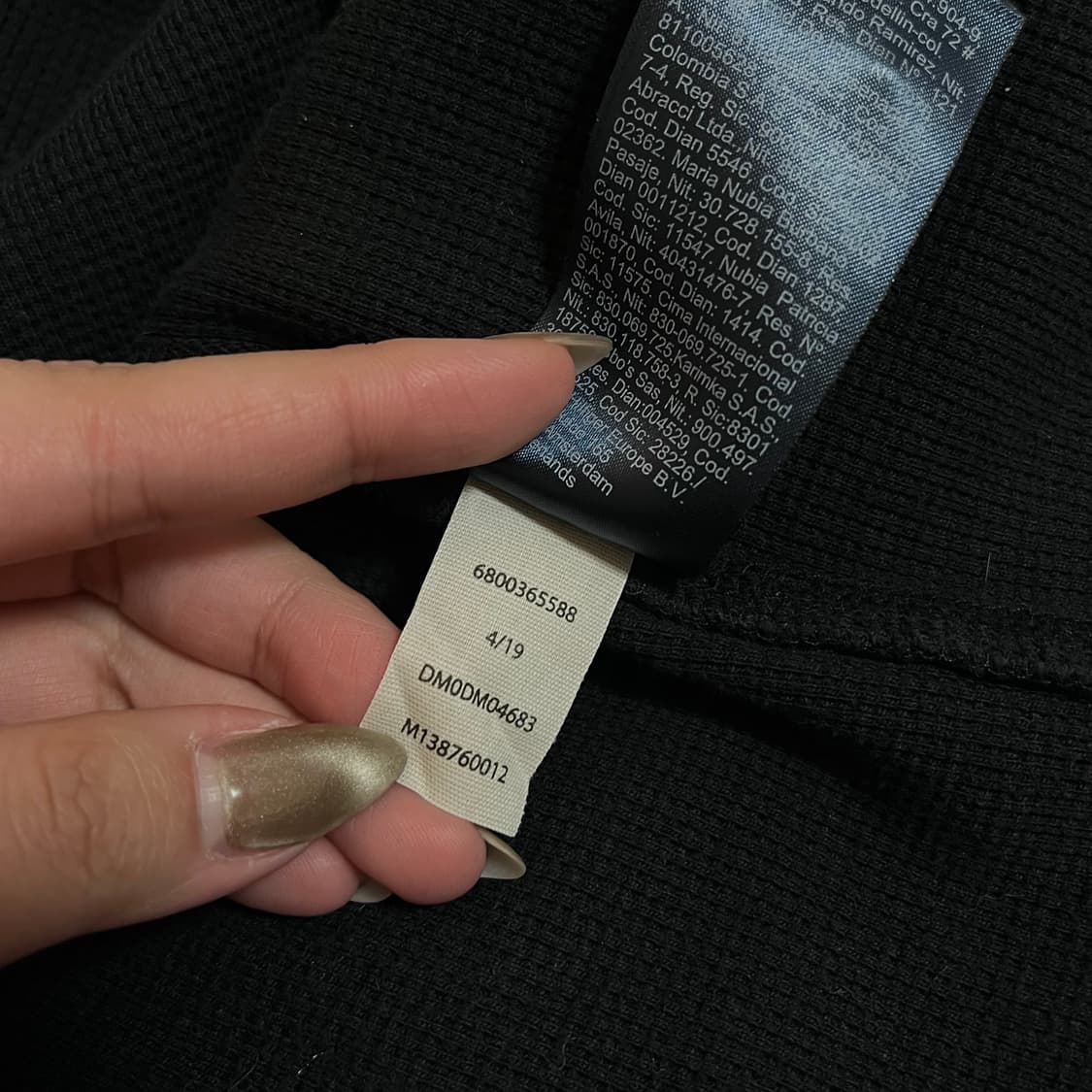 [정품] 타미 블랙 와플 헨리넥 긴팔티 [ XL ] 상품이미지5