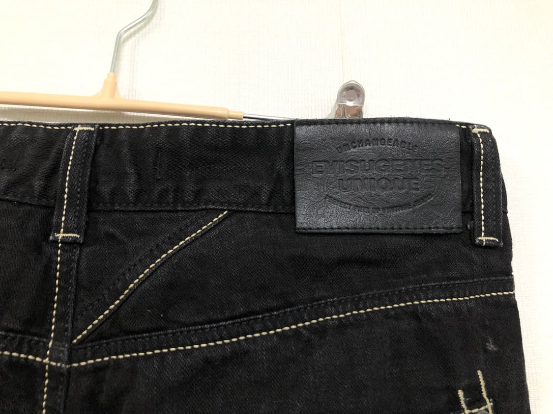 Evisu 에비수 흑청 엔지니어드진 데님팬츠 블랙 청바지 34 상품이미지5