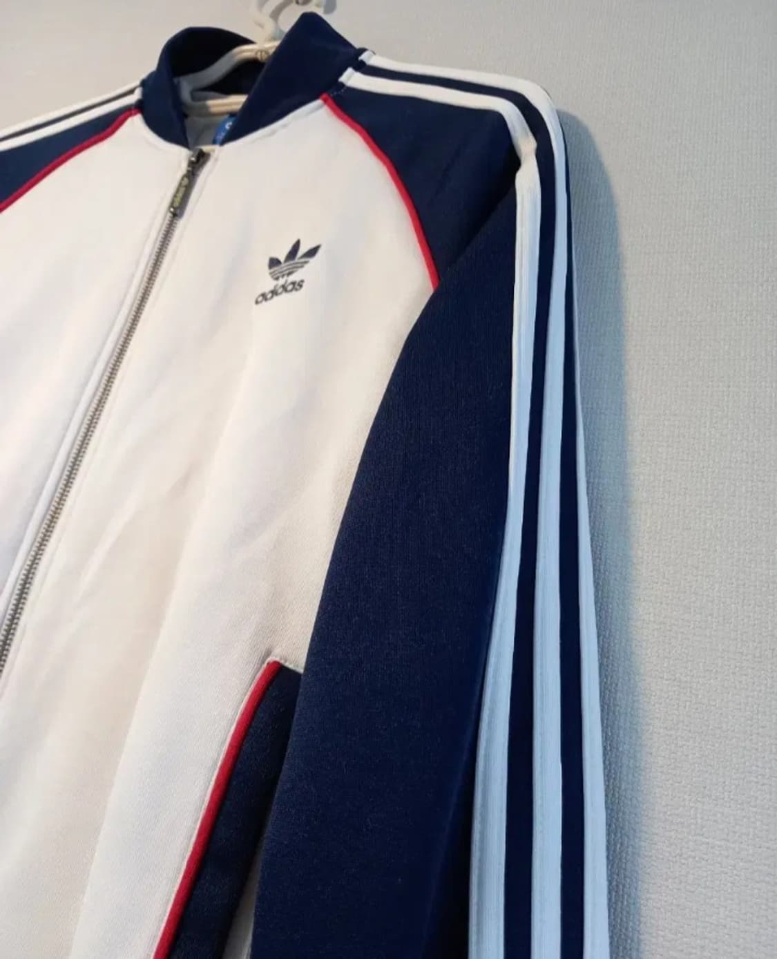 아디다스 화이트 네이비 트랙탑 저지 져지집업 100/L 상품이미지2