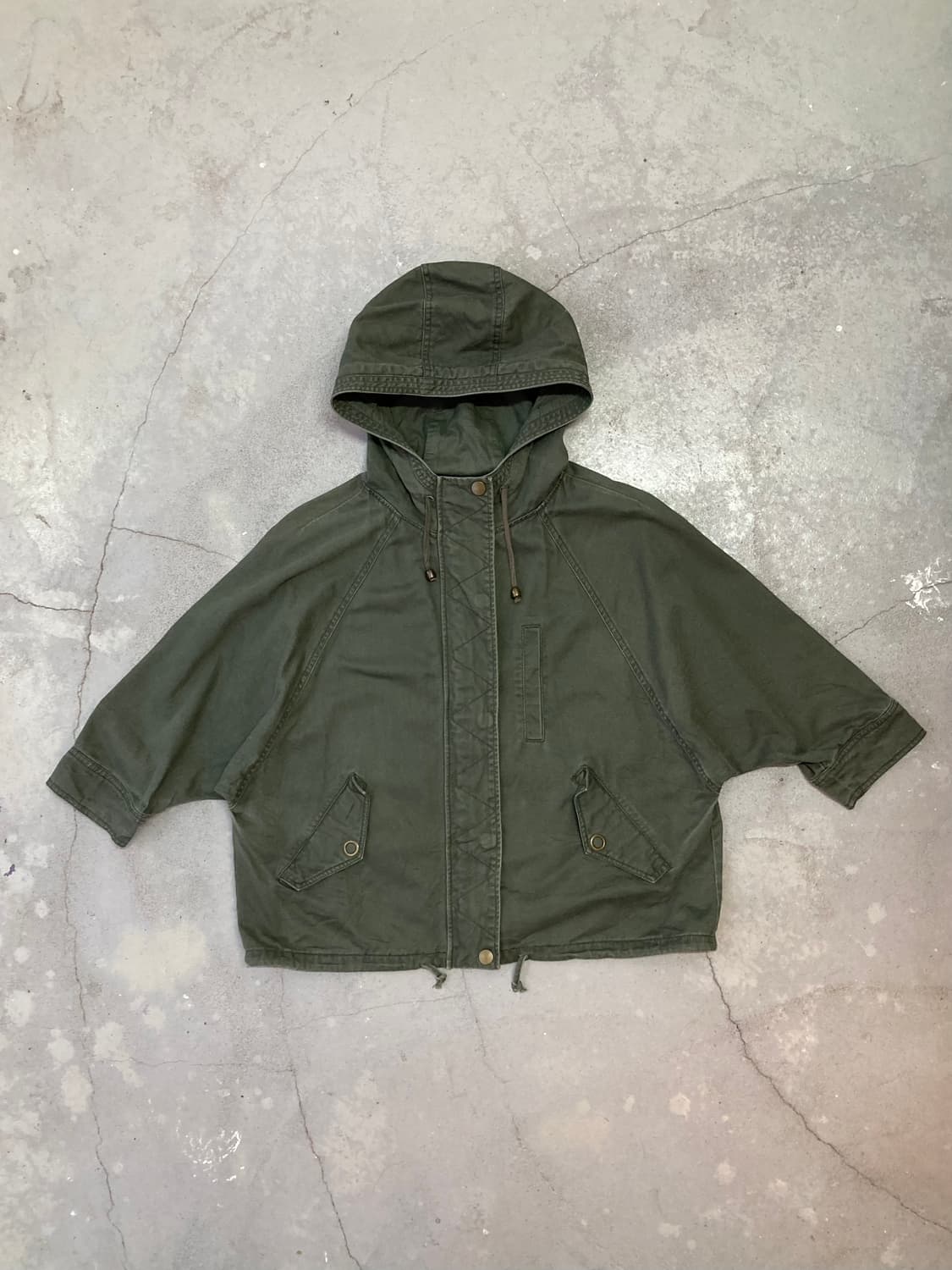 khaki batwing hooded utility jacket 상품이미지1