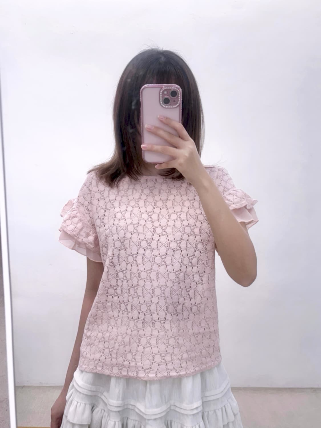 딸기우유 핑크 레이스 공주 반팔 블라우스 상품이미지4