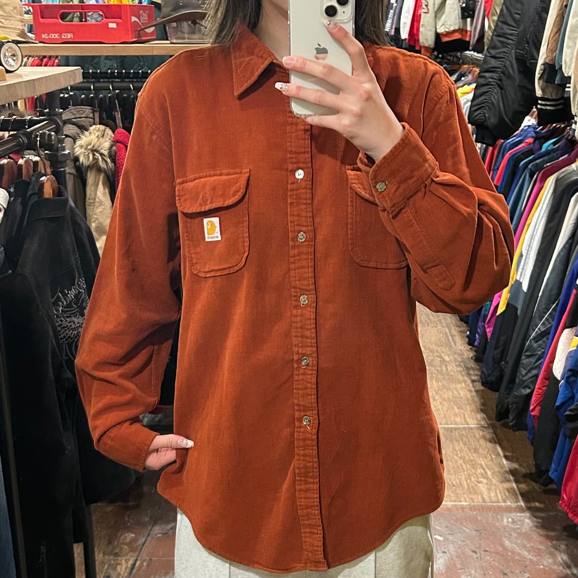 [HI] 칼하트 코듀로이 긴팔셔츠 딥오렌지 상품이미지2