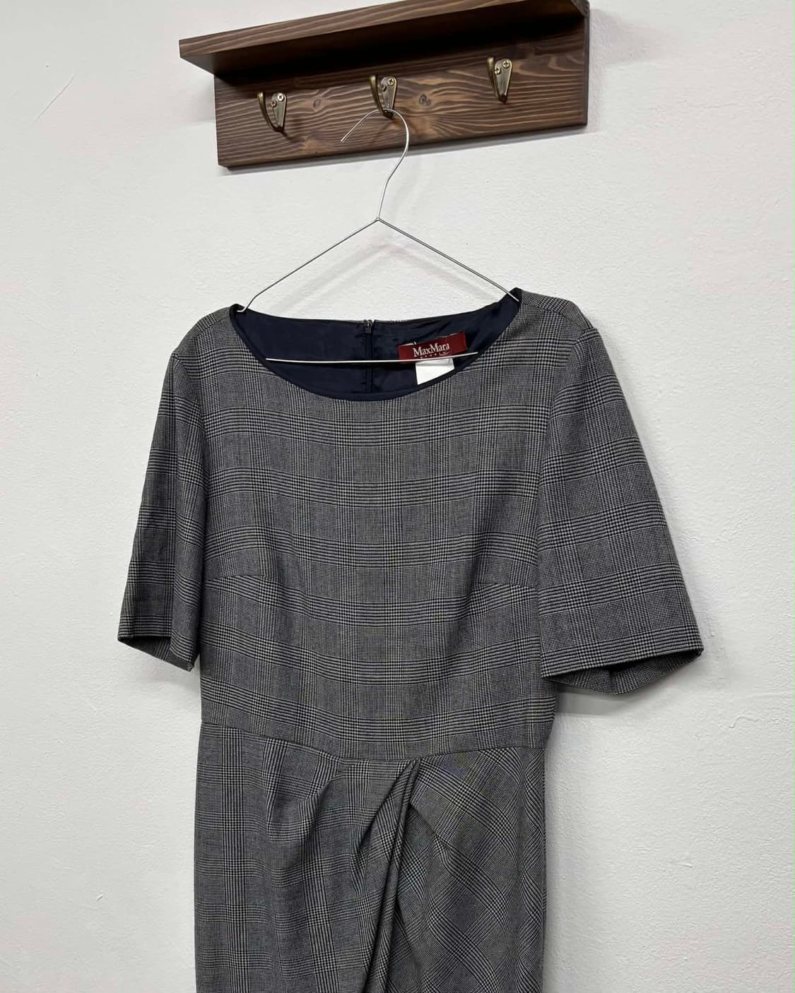 [40] 막스마라 스튜디오 플래드 프린트 반소매 시스 드레스 상품이미지1