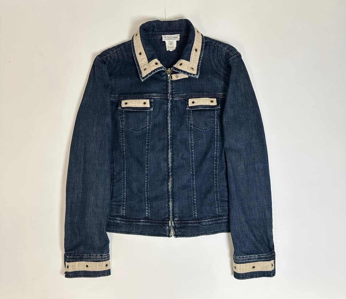 ST.JOHN 세인트존 아일렛 데님 자켓(s)riri지퍼 상품이미지1