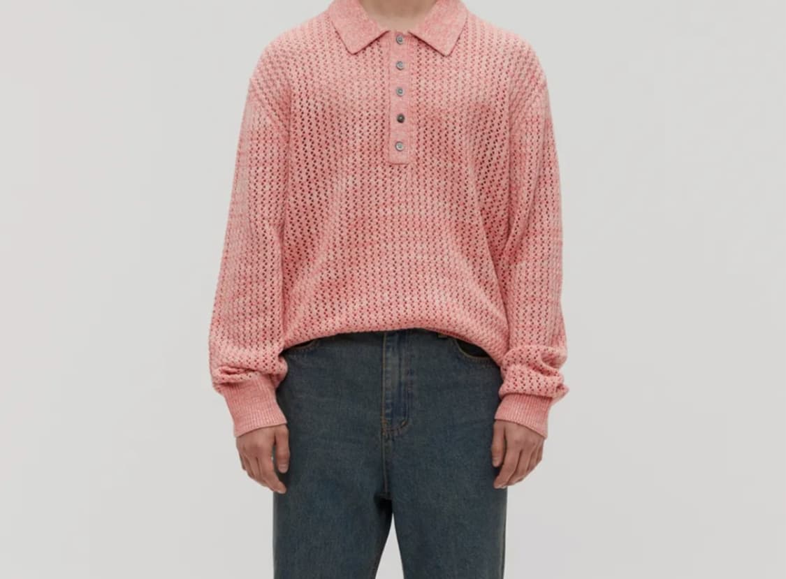 (새상품) 르마드 스카시 반오픈 카라 니트 피치 2사이즈 상품이미지3