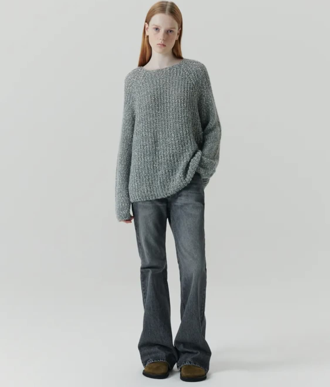 르바 릴렉스 부츠컷 데님 워시드그레이 M 상품이미지3