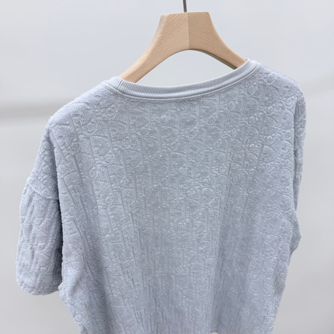 [S급/XL] 디올 오블리크 테리 코튼 반팔 티셔츠 스카이블루 상품이미지5