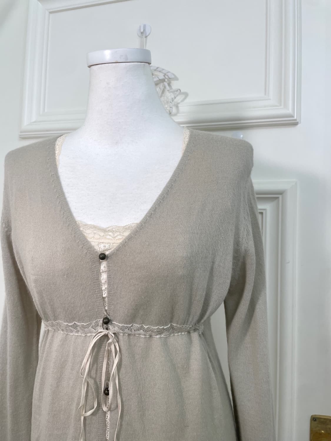 khaki ivory lace fairy 3pcs set 상품이미지5