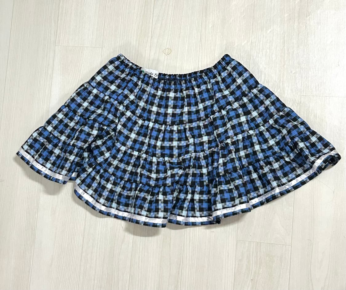 빈티지 블루 체크 캉캉스커트  상품이미지1