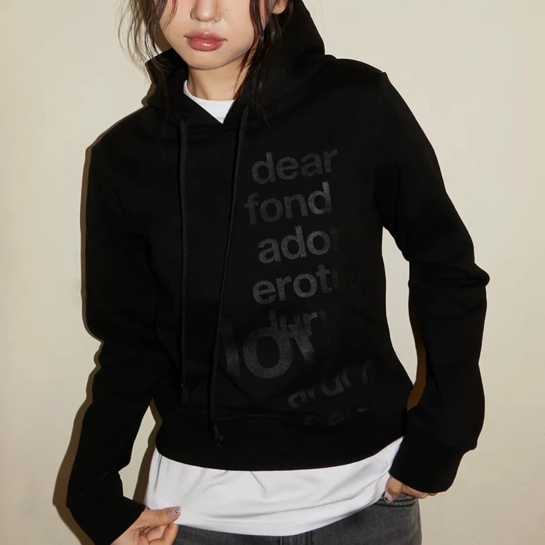 오피쉬 LETTERING HOODIE BLACK 상품이미지1