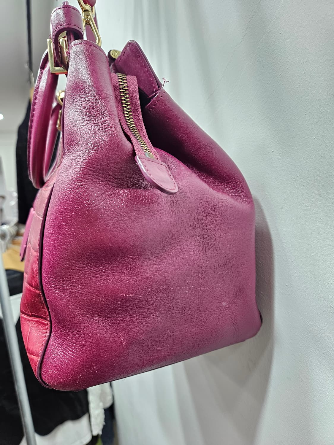 피오루치(FIORUCCI) 버건디 악어가죽패턴 숄더 크로스백 상품이미지7