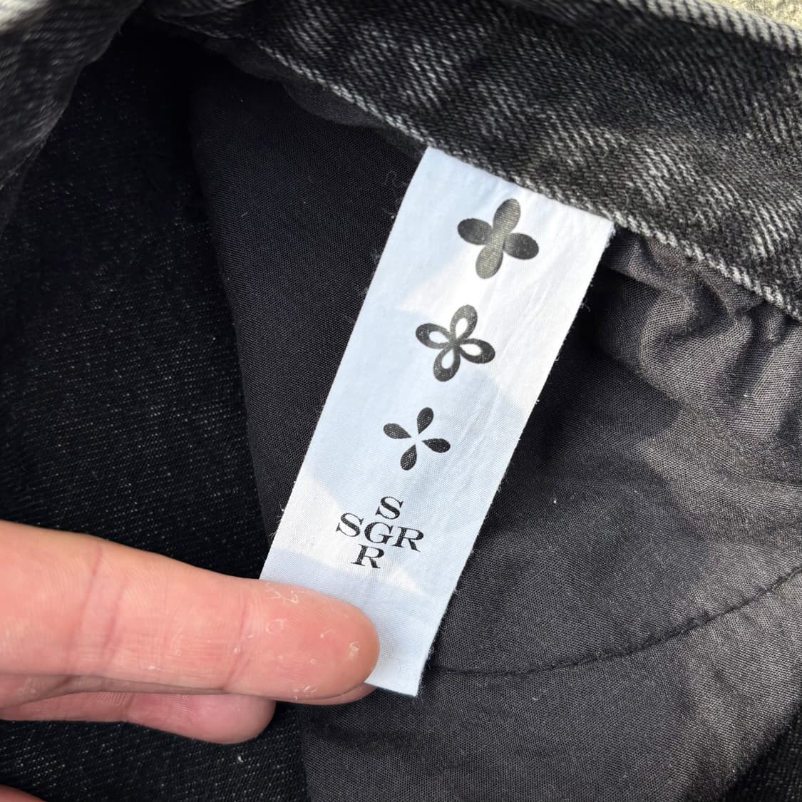 (L) 써저리 블리치 클로버 흑청 데님 팬츠 상품이미지6