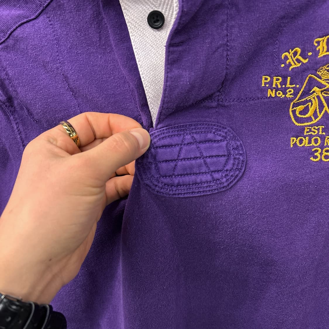 90s 폴로 랄프로렌 럭비 셔츠 빅 로고 넘버링 더블알엘 N361 상품이미지6